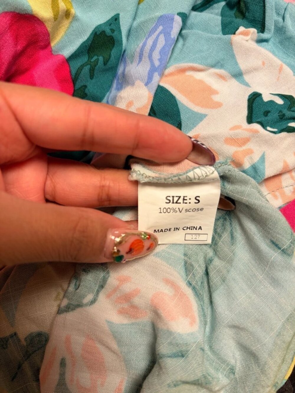Floral Print Ruffle Trim Top - Picture 3 of 3